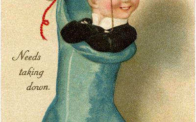 Vintage Top Hat Guy In A Stocking