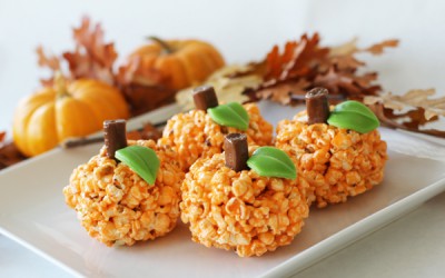 Get Your Fall On With Popcorn Ball Pumpkins