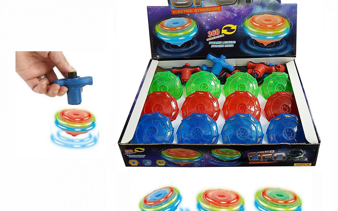 Light Up Flashing UFO Spinning Tops with Gyroscope