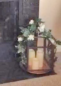 Heather’s Simulated Window With Wreath and Lantern